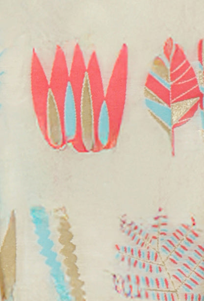 Ivory & Pink Chanderi Kurta, Dupatta & Pants Set