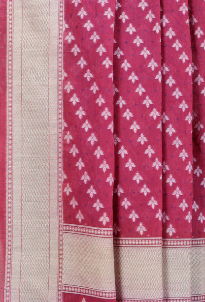 Pink & Blue Chanderi Kurta Set With Dupatta & Pants