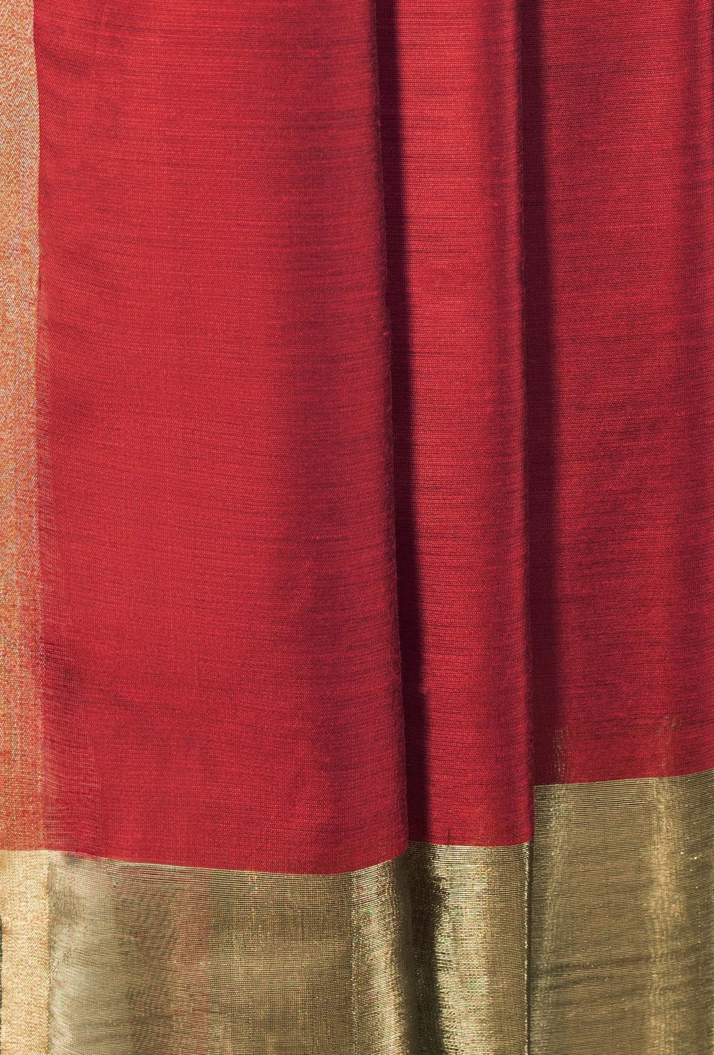 Red & Antique Gold Silk Kurta Set With Dupatta & Pants