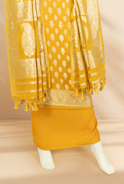Georgette Kurta Suit Set in Pale Yellow
