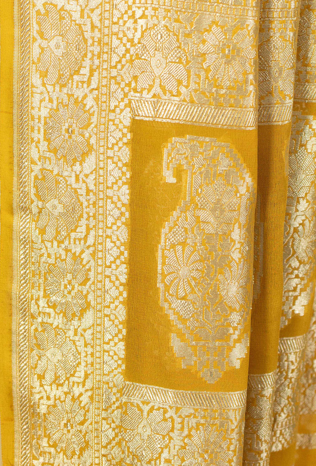 Georgette Kurta Suit Set in Pale Yellow