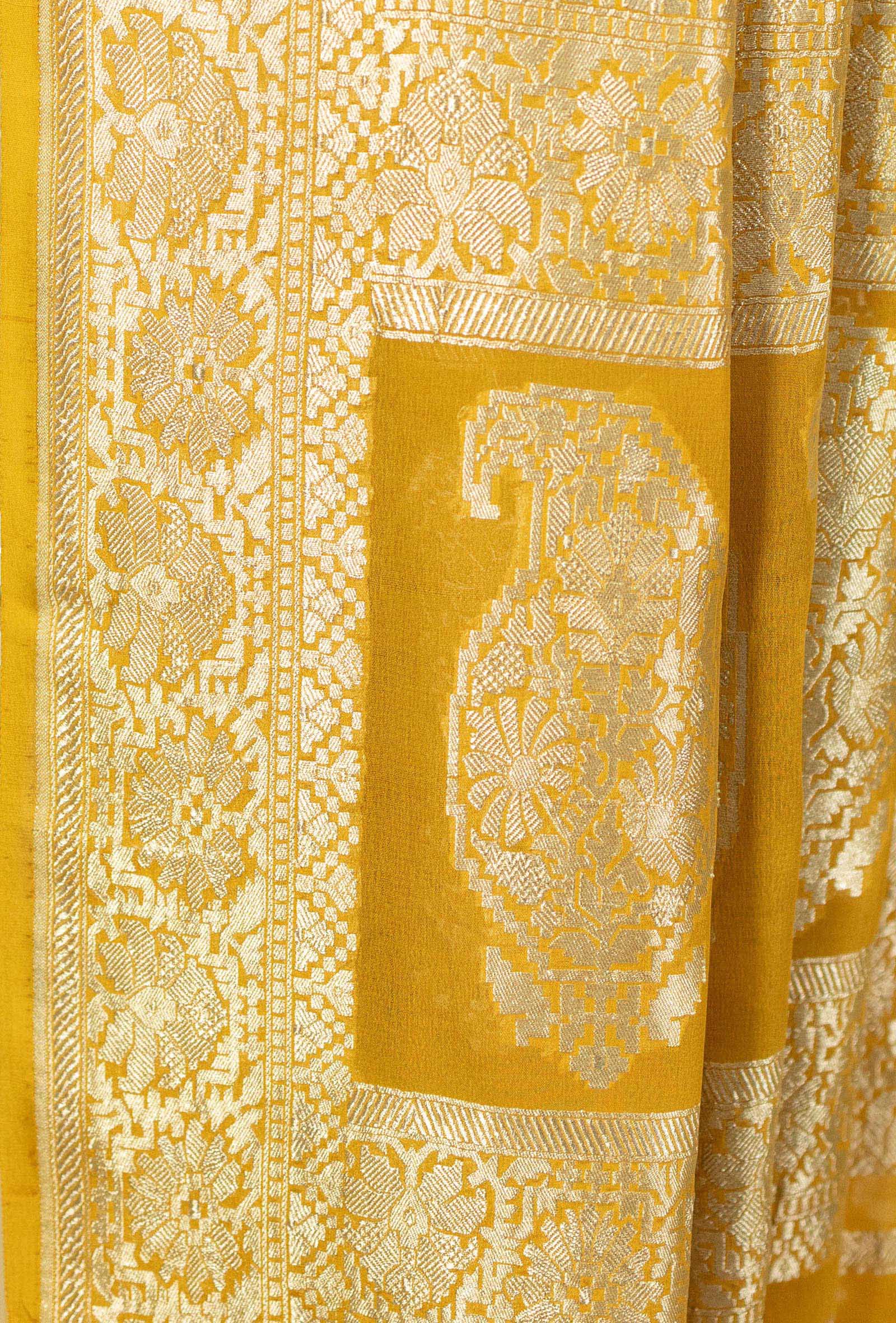 Georgette Kurta Suit Set in Pale Yellow