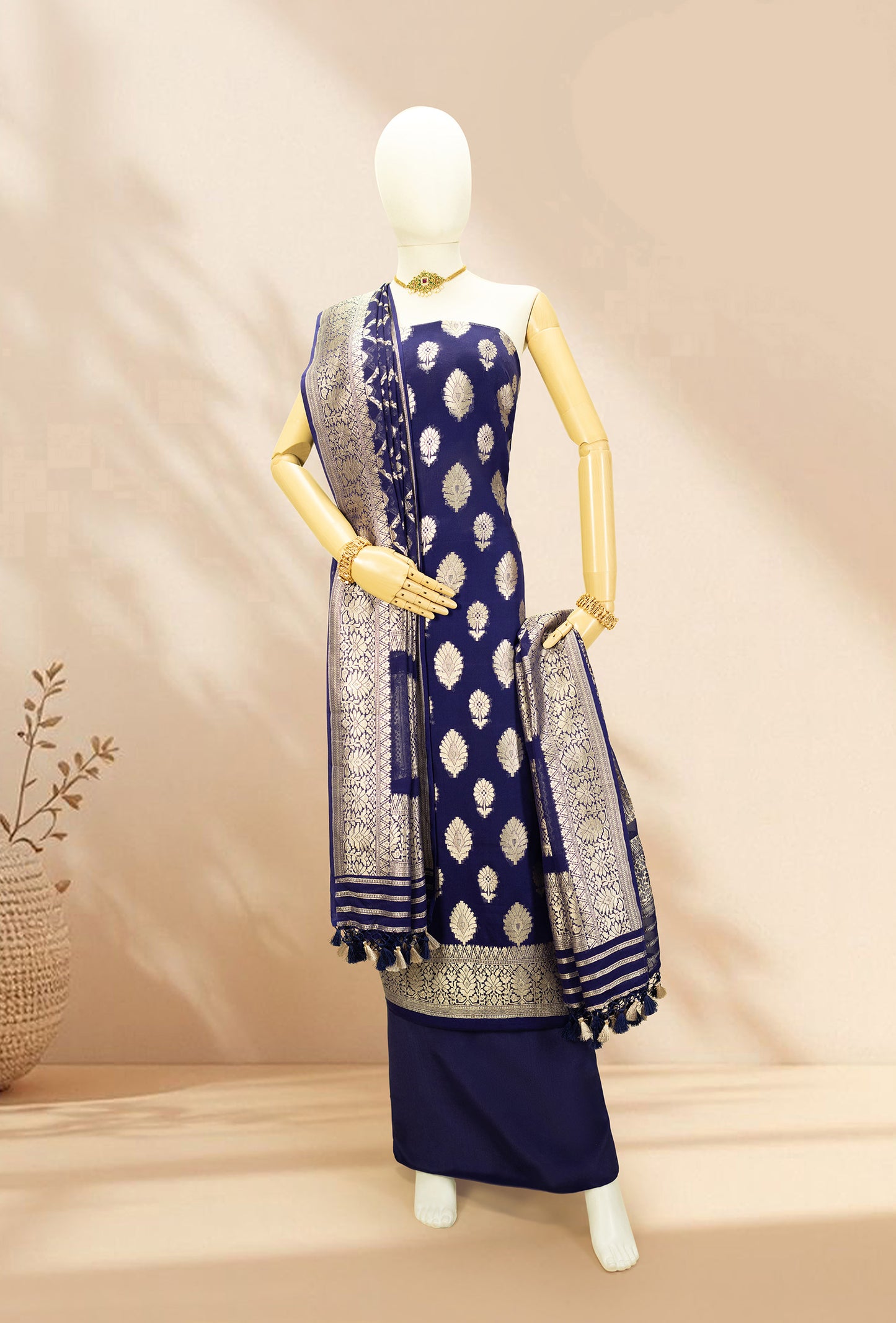 Royal Blue Kurta Duppatta Suit Set