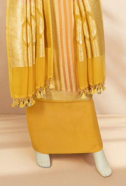 Mesmerising Georgette Kurta Dupatta Set in Yellow & Orange