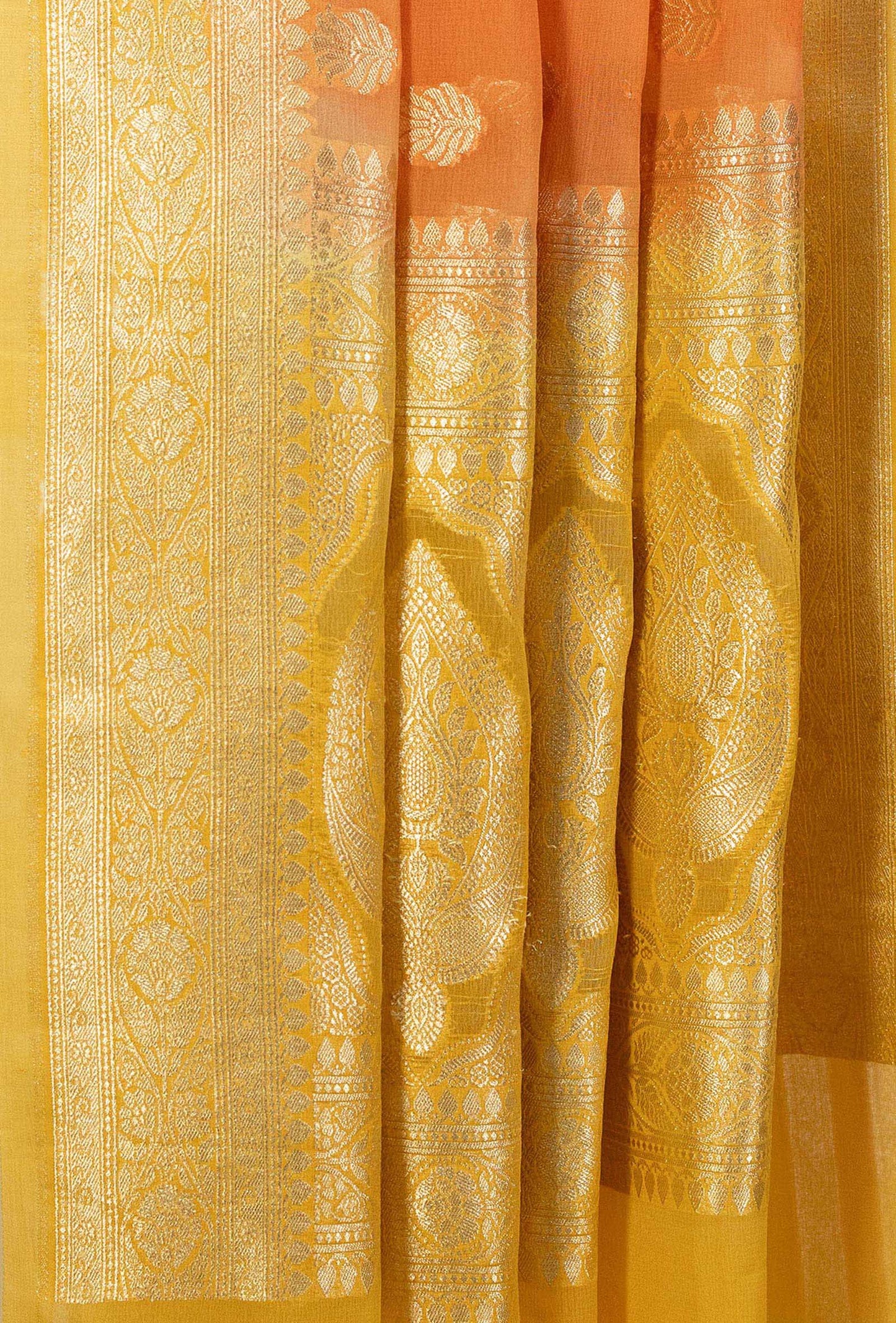 Mesmerising Georgette Kurta Dupatta Set in Yellow & Orange