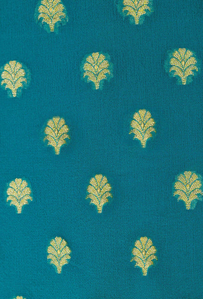 Peacock Green Georgette Kurta Duppatta Set