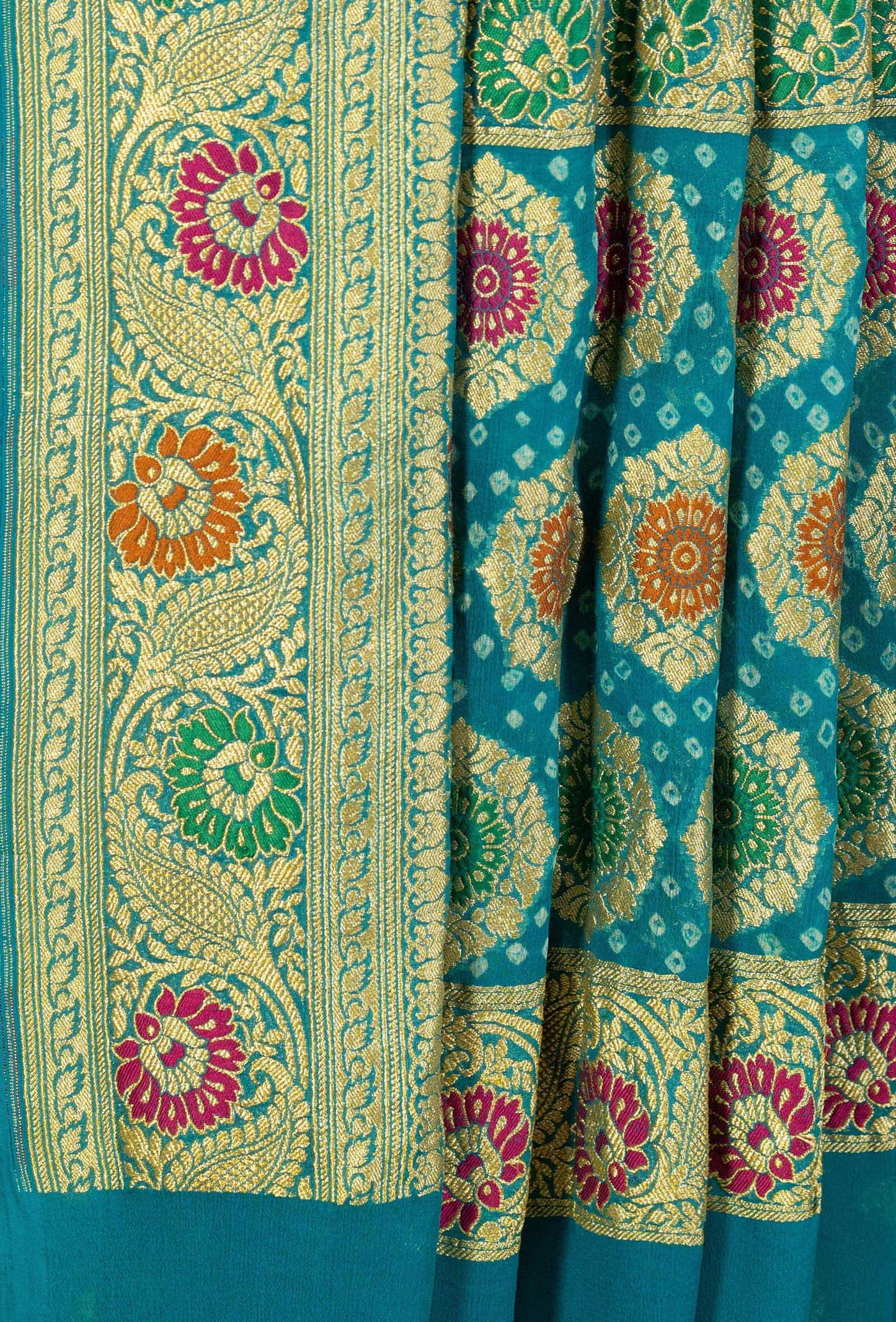 Peacock Green Georgette Kurta Duppatta Set