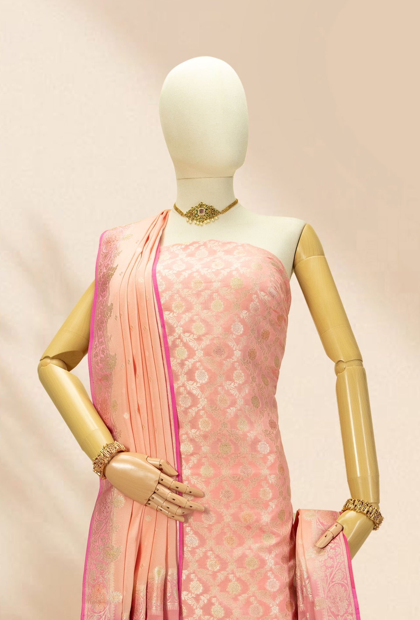 Pink Georgette Kurta Dupatta Set