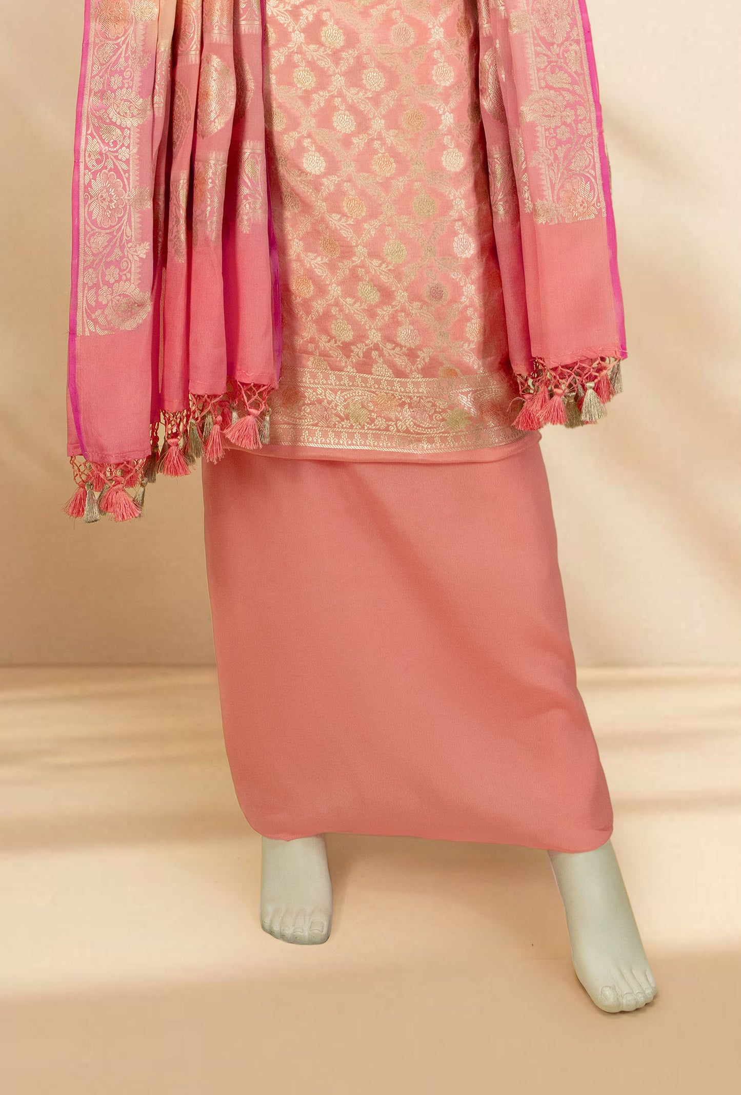 Pink Georgette Kurta Dupatta Set