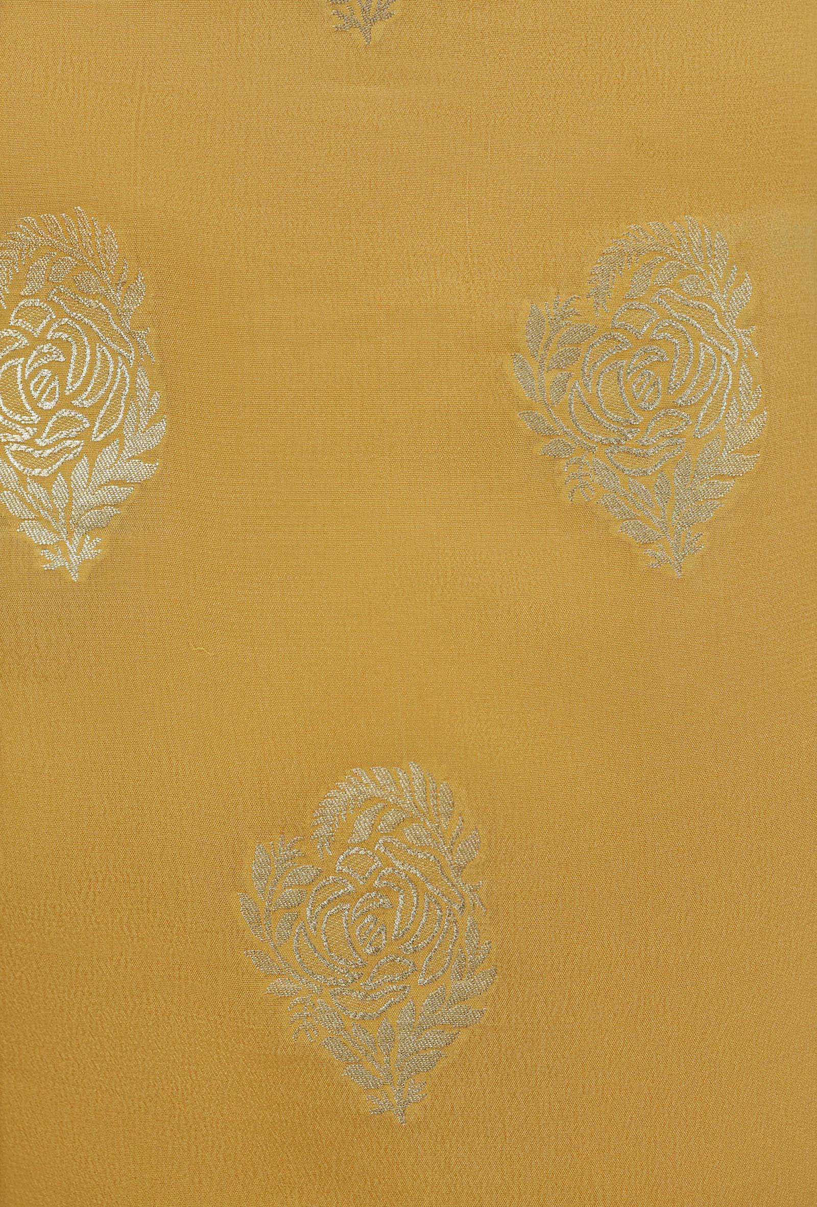 Georgette Kurta Duppatta Set In Yellow & Peach