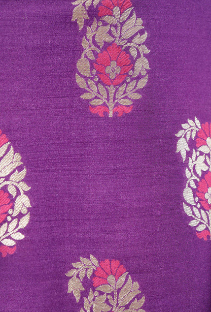 Purple Raw Silk Kurta Set