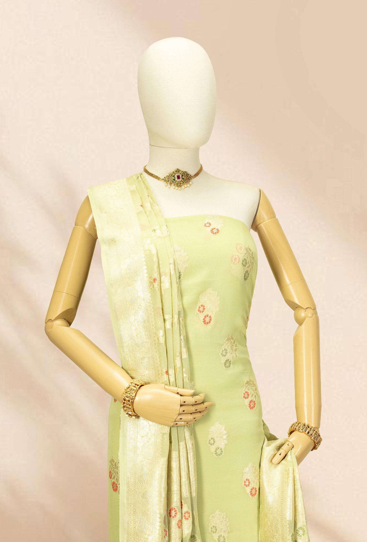 Pista Green Georgette Kurta Set