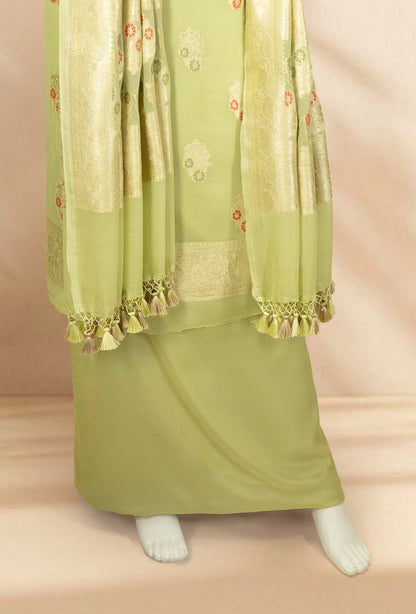 Pista Green Georgette Kurta Set