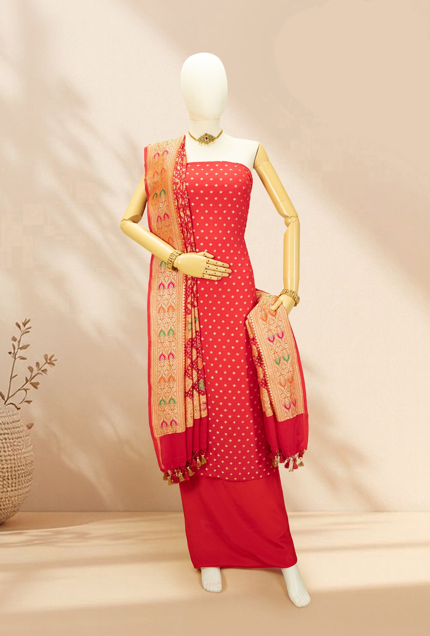 Red Elegance Georgette Kurta Set