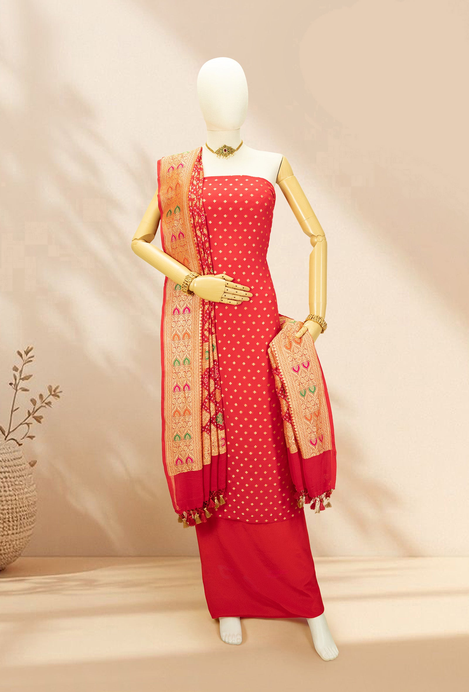 Red Elegance Georgette Kurta Set