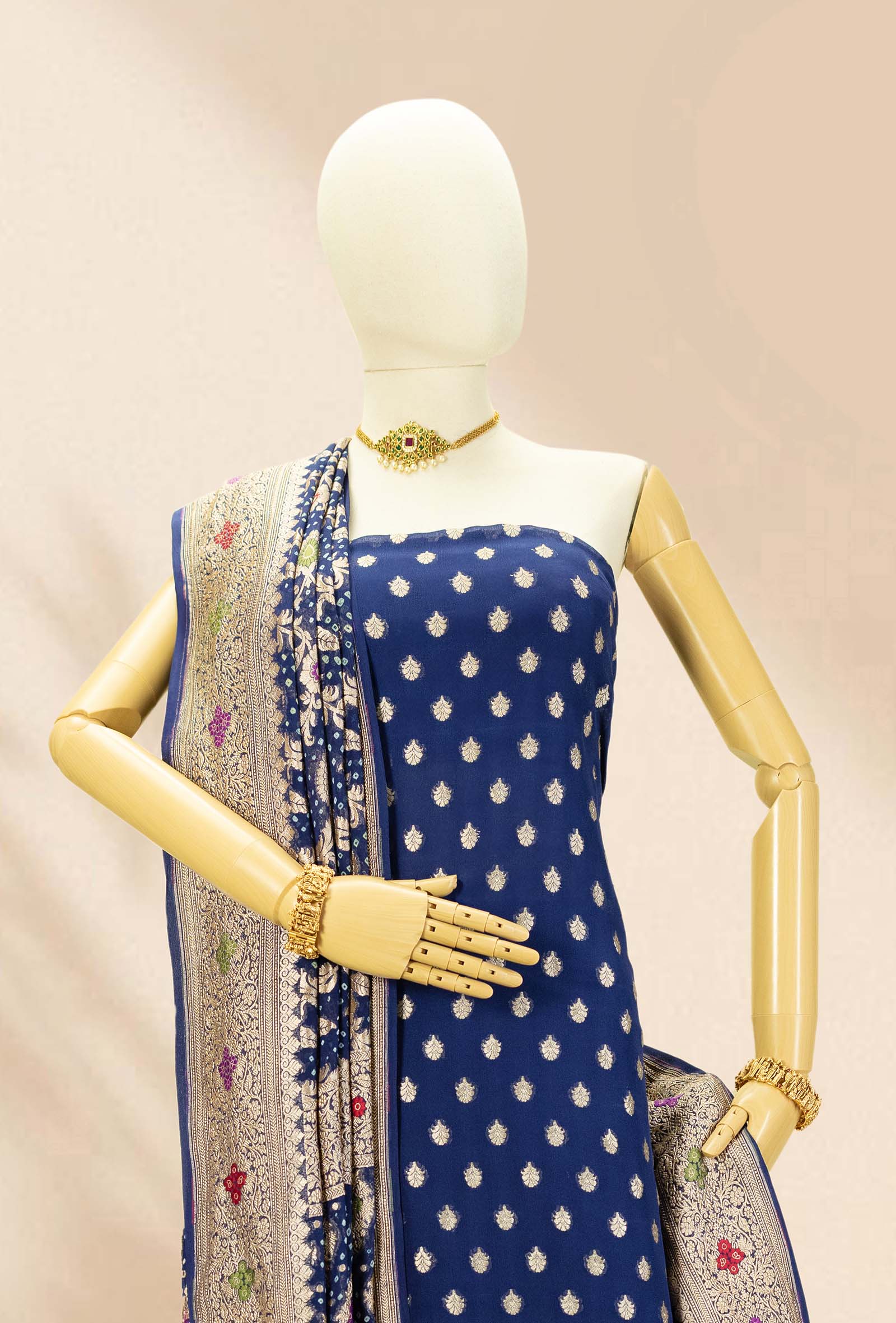 Georgette Navy Suit Set