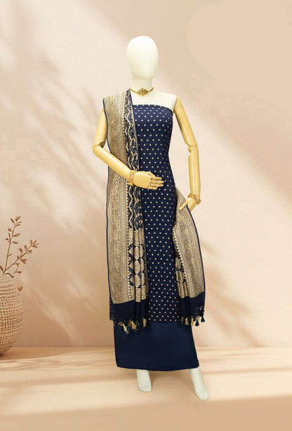 Navy Grace Georgette Suit Set