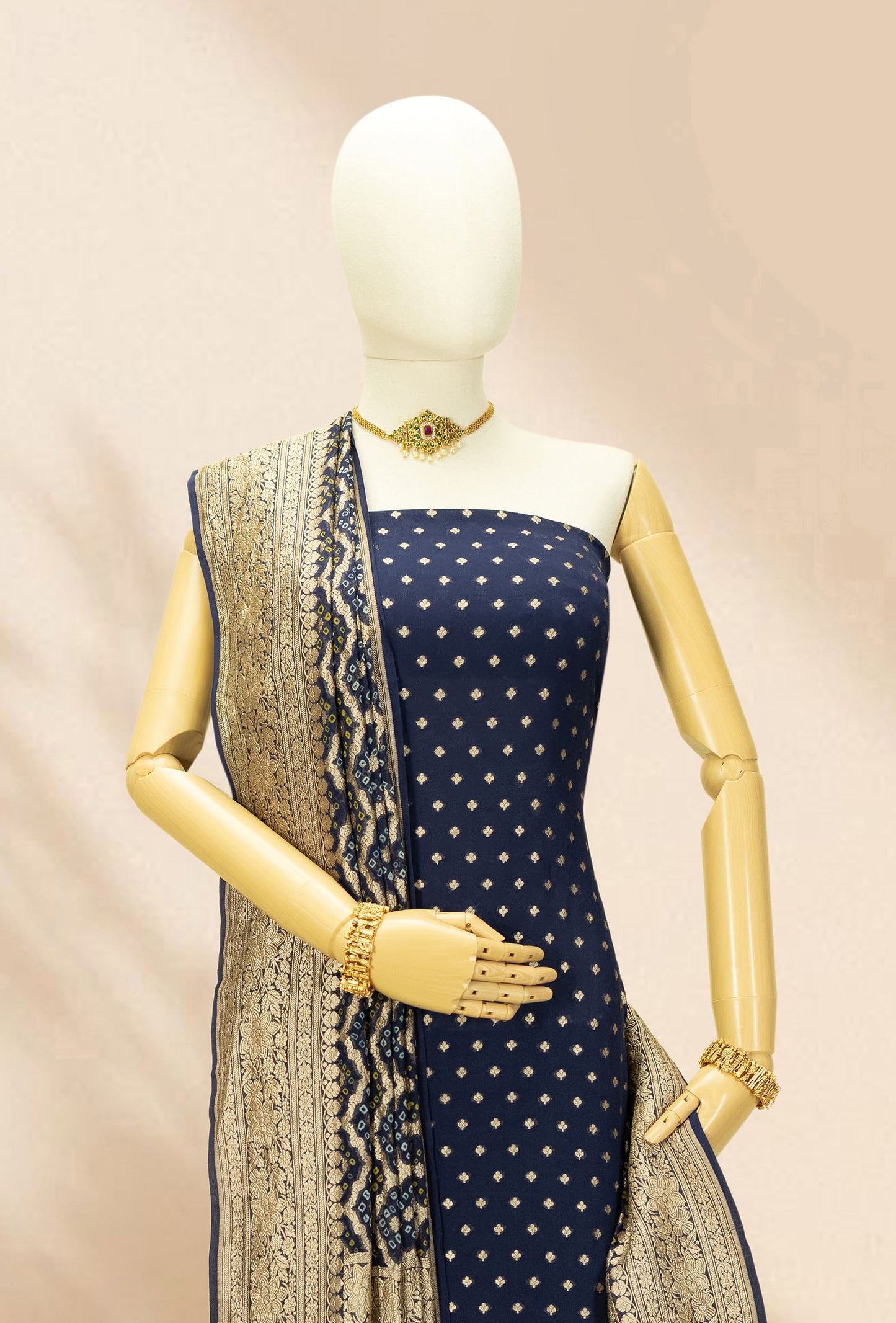 Navy Grace Georgette Suit Set