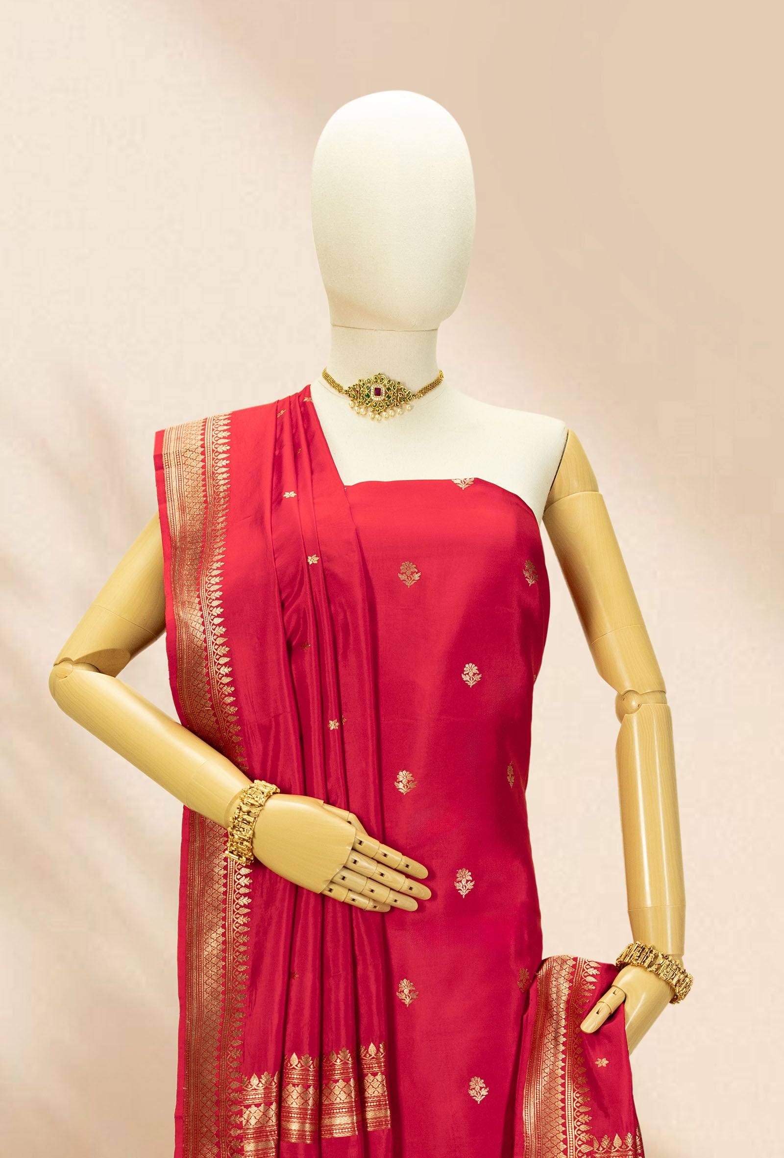 Red Silk Suit Set