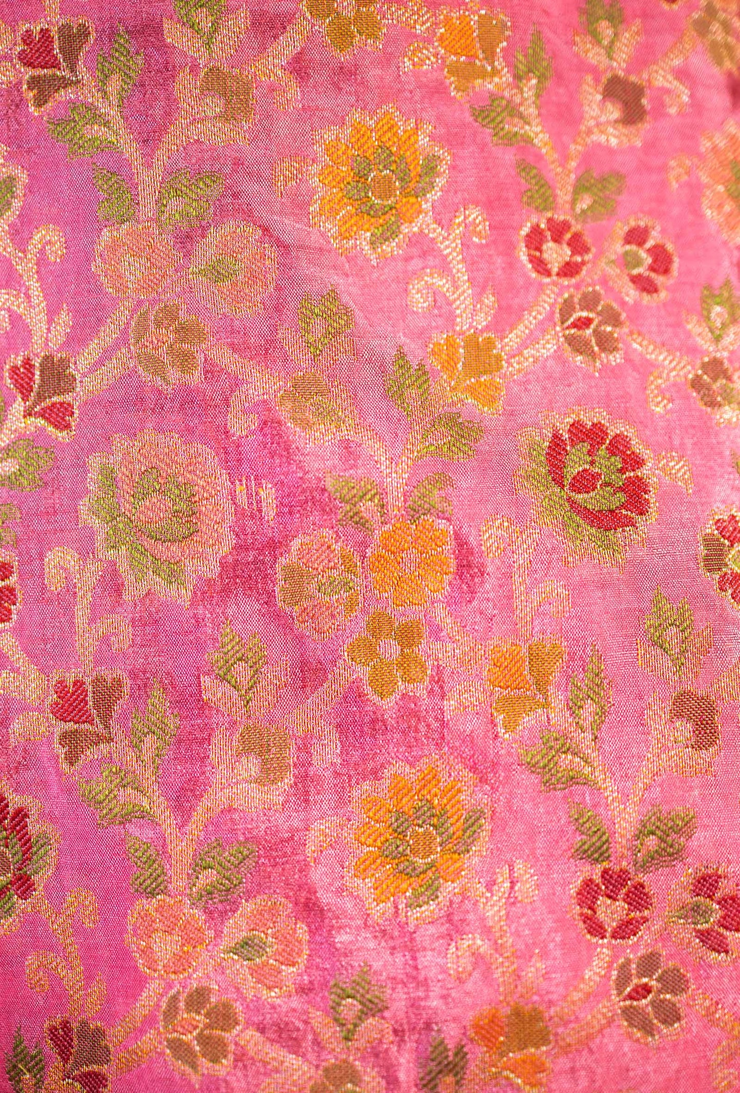 Pink Chanderi Printed Kurta with Cotton Pant & Chiffon Dupatta