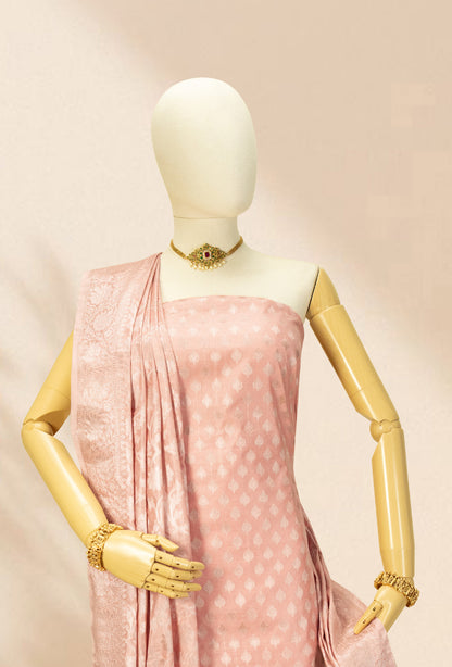 Peach Banarasi Chanderi 3-Piece Designer Suit for Women