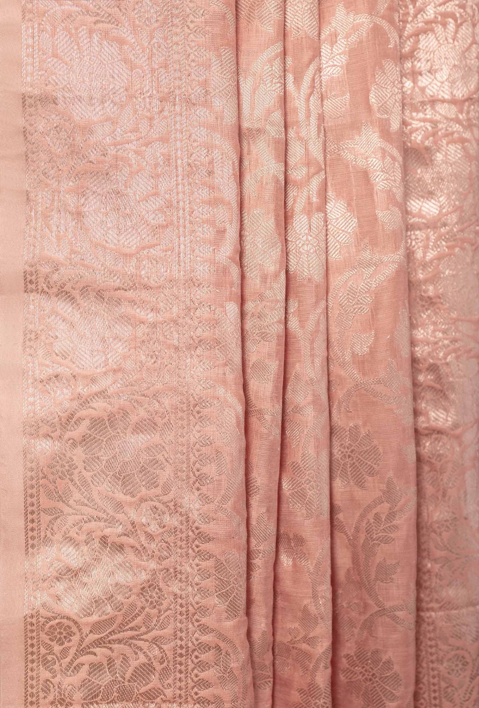 Peach Banarasi Chanderi 3-Piece Designer Suit for Women