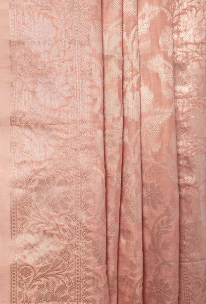 Peach Banarasi Chanderi 3-Piece Designer Suit for Women