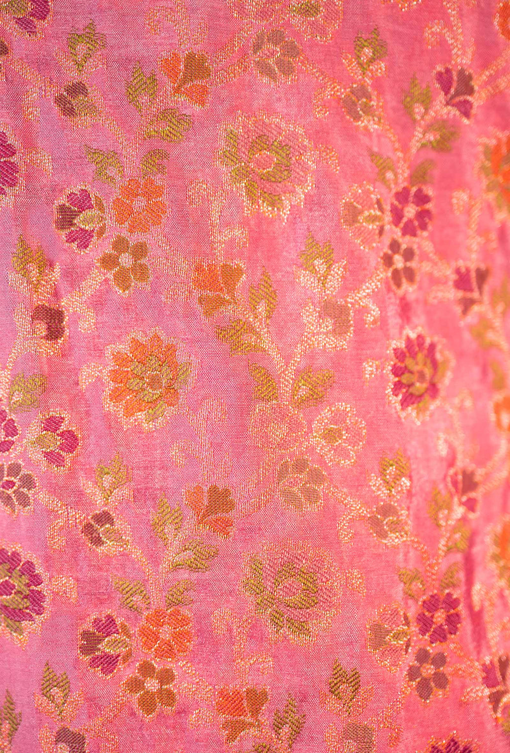 Coral Pink Chanderi Printed Ethnic Suit Set for Women
