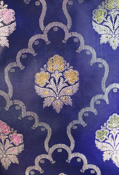 Purple Pure Banarasi Silk 3-Piece Suit for Women – Kurta, Pant & Dupatta