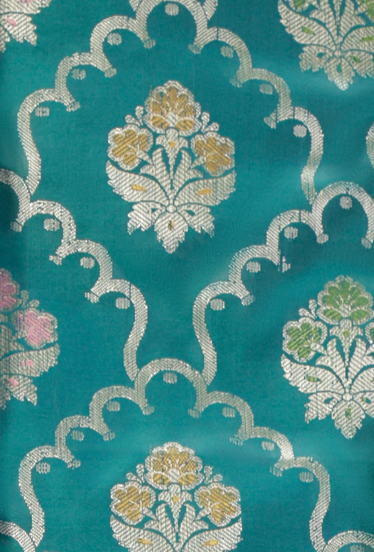 Peacock Green Banarasi Silk 3-Piece Suit Set – Kurta, Pant & Dupatta