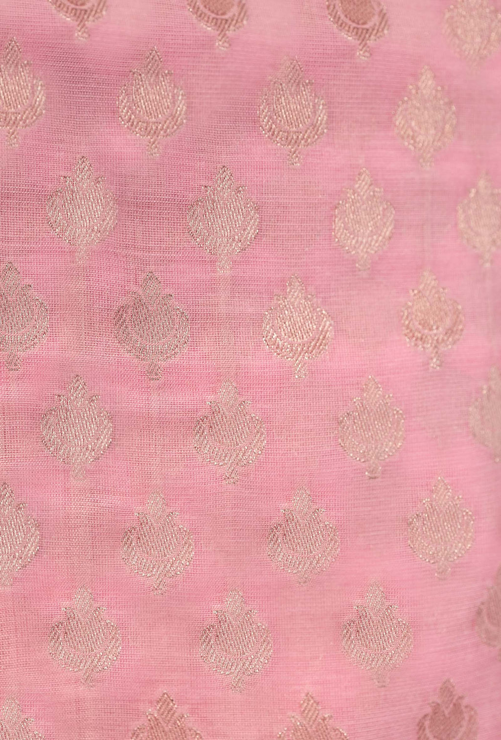 Pink Chanderi Cotton Suit Piece – Kurta, Pant & Dupatta