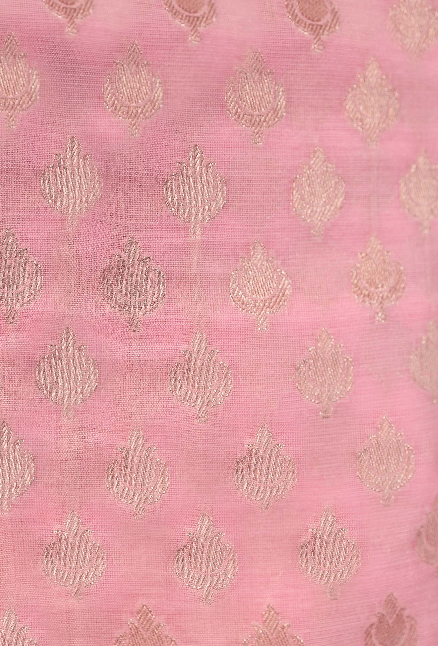 Pink Chanderi Cotton Suit Piece – Kurta, Pant & Dupatta