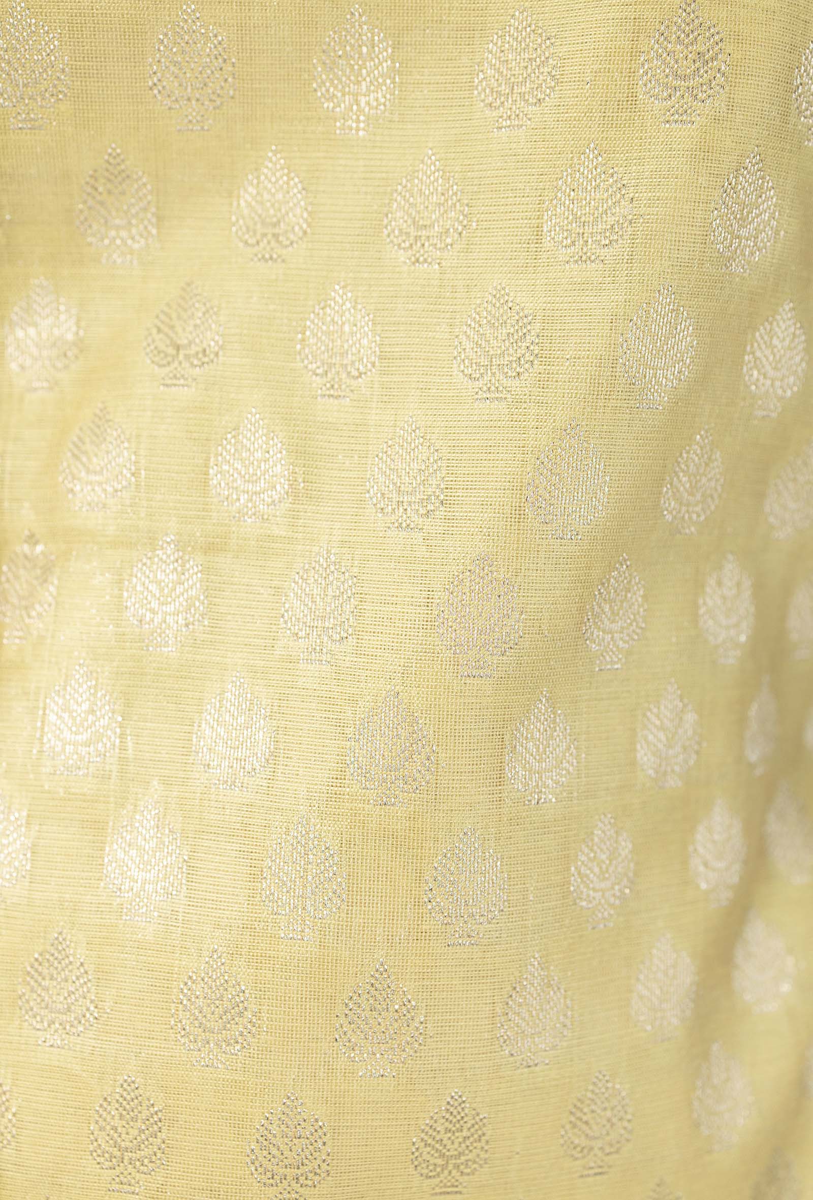 Lemon Radiance Chanderi Banarasi Suit Piece
