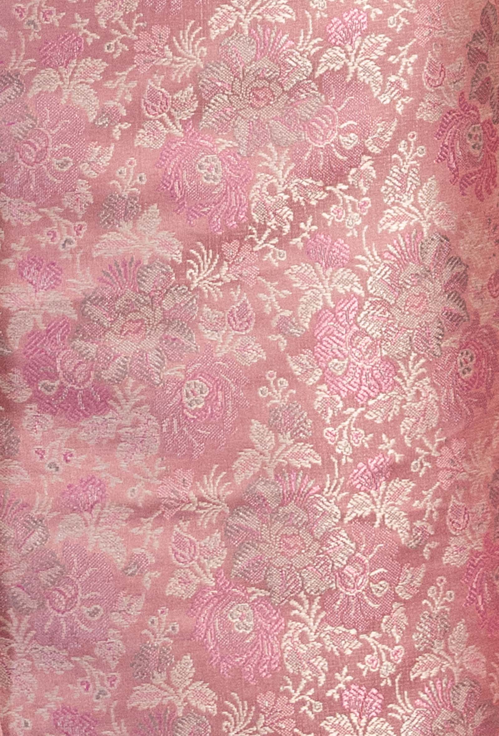Salmon Pink Modal Silk Suit Piece with Crepe Pant & Chinon Duppatta