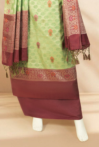 Emerald Bloom Banarasi Chanderi Suit Set