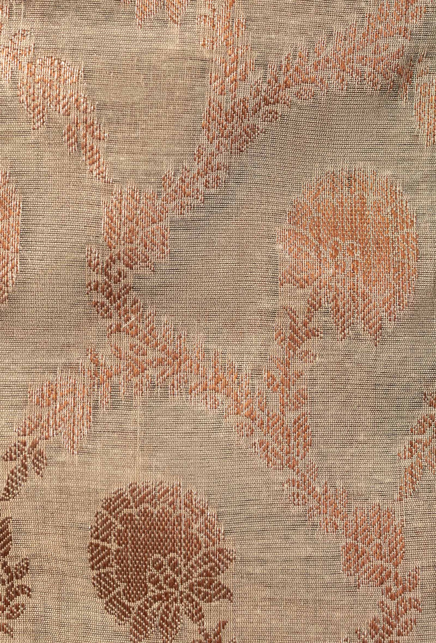 Navy Blue & Khaki Banarasi Silk Suit Set – Kurta, Pure Silk Pant & Dupatta