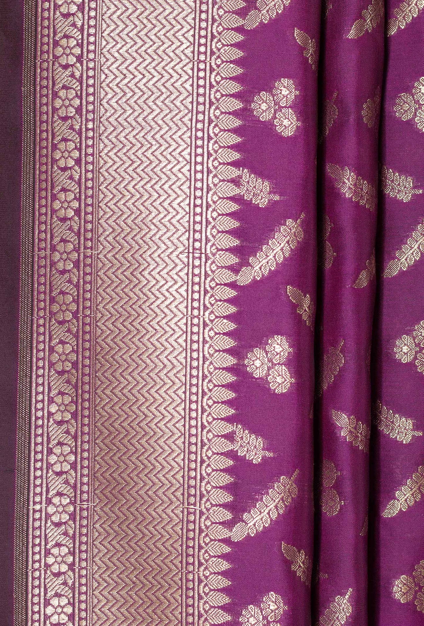 Purple Banarasi Silk 3-Piece Suit – Kurta, Pure Silk Pant & Dupatta