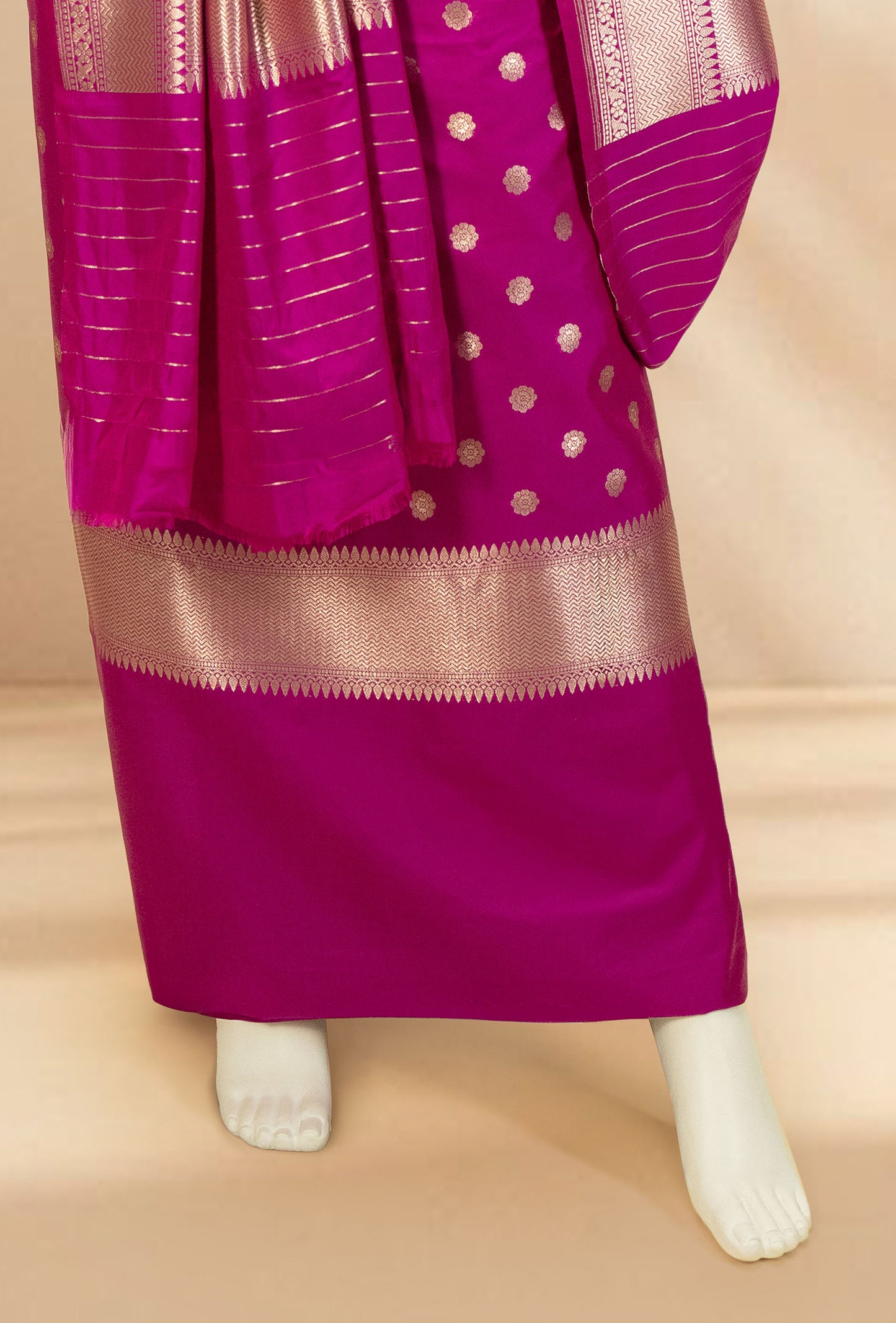 Magenta Pink Banarasi Silk Suit Piece