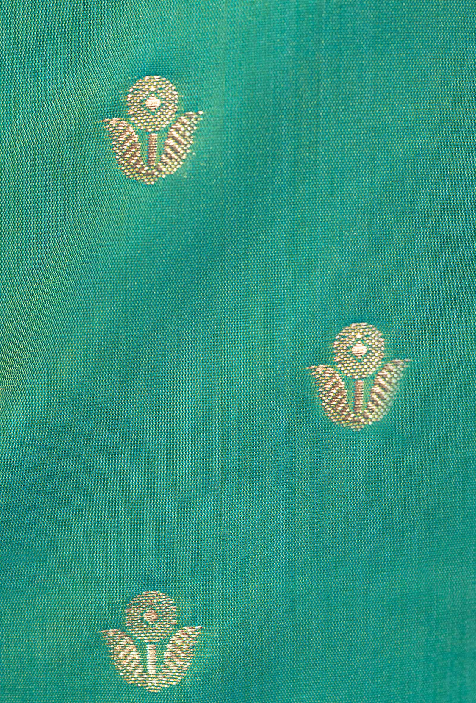 Two Tone Green Banarasi Silk 3-Piece Suit – Kurta, Pure Silk Pant & Dupatta