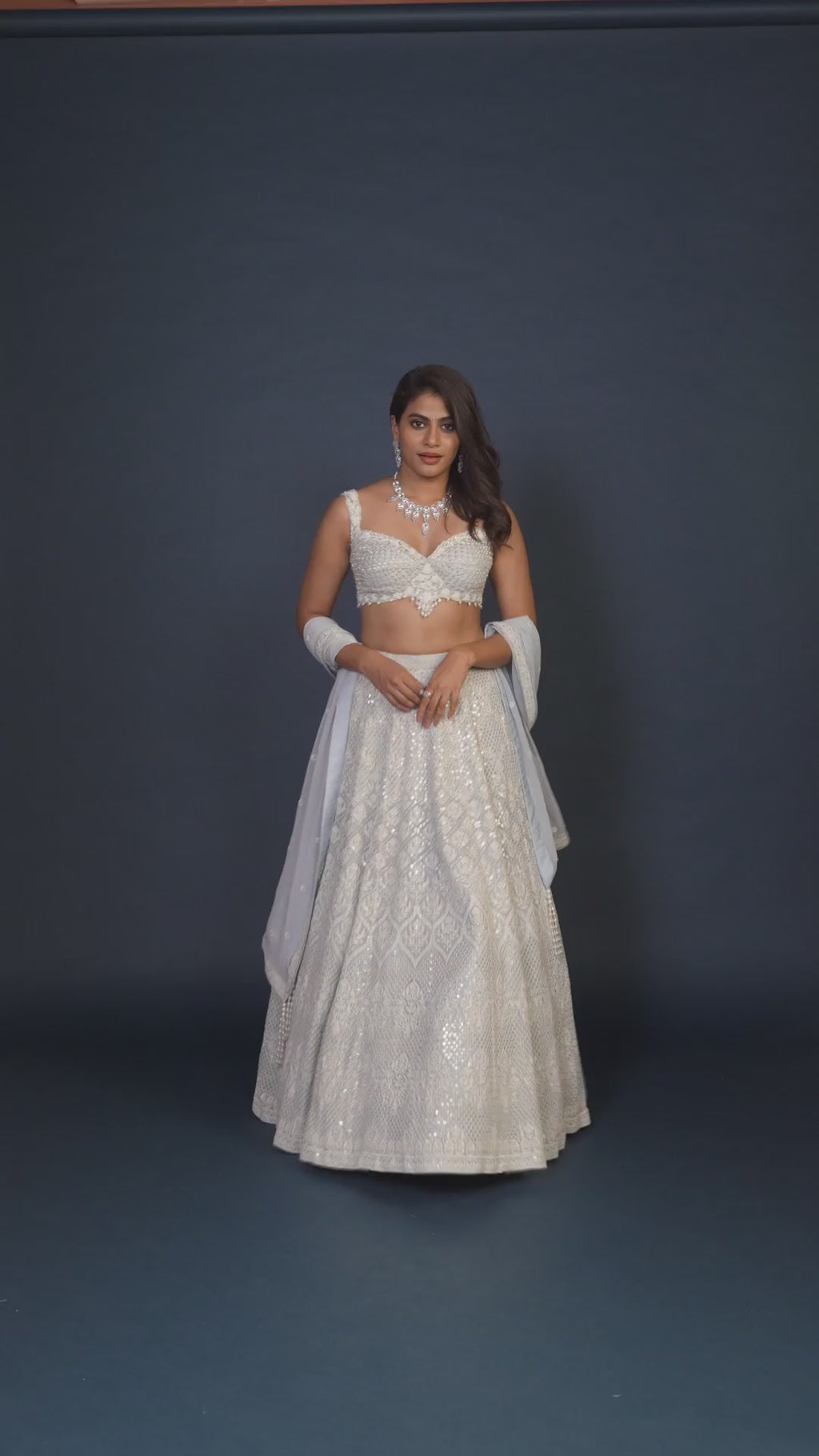 Serenade Ice Water Blue Heavy Embroidery Lehenga Set