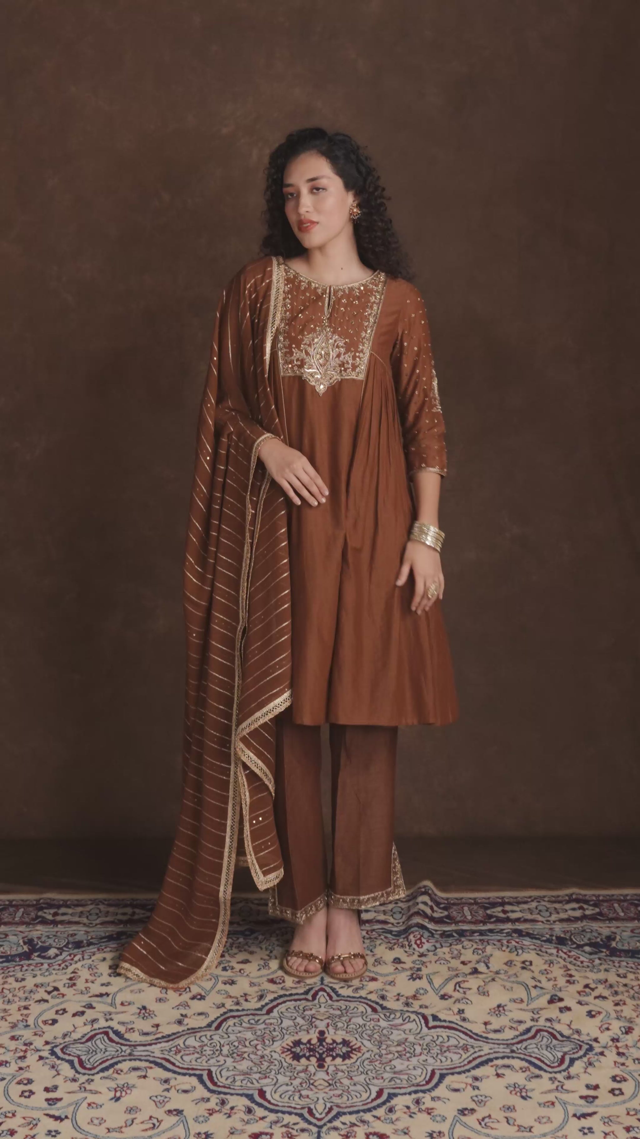 tjpc0058 Brown Banarasi Pret Video