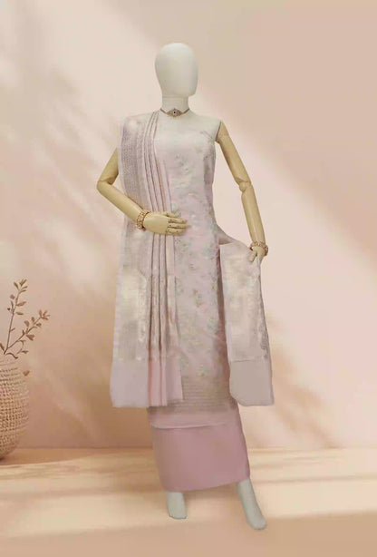 Light Peach & Antique Gold Chanderi Silk Kurta Set