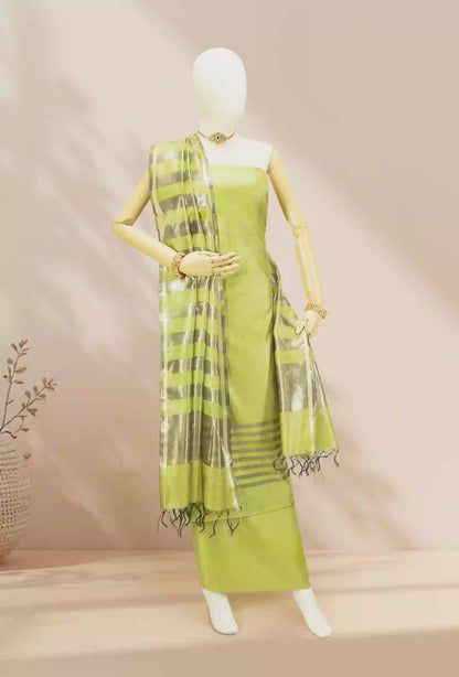 Neon Green Silk Kurta Set With Dupatta & Pants