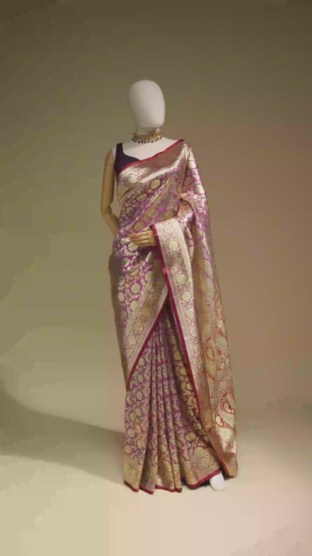 Banarasi Brocade Silk Saree In Rich Purple