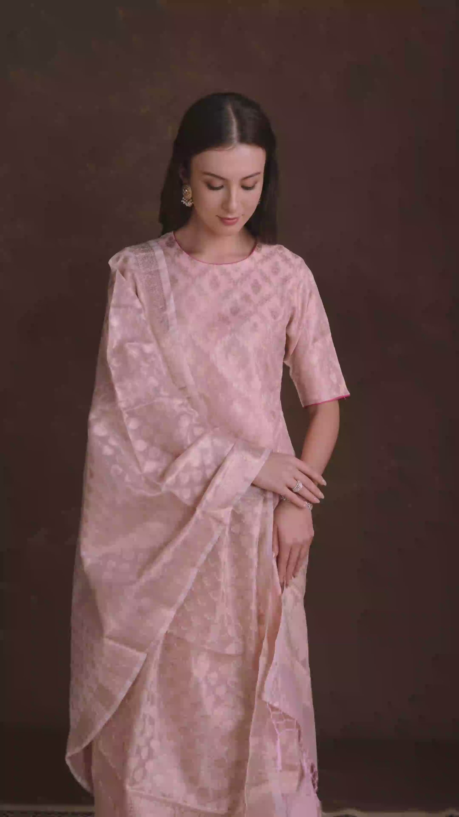 Blush Pink Zari Motif Kurta Set