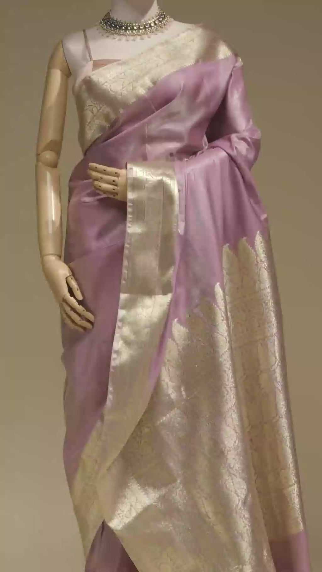 Silk Saree In Dusky Mauve For An Elegant Look