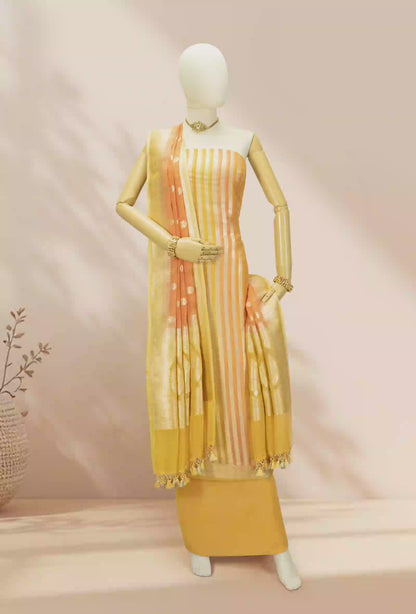 Mesmerising Georgette Kurta Dupatta Set in Yellow & Orange