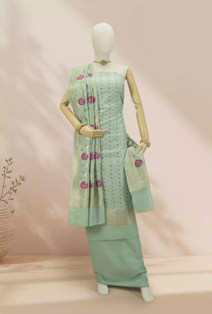 Sea Blue Chanderi Silk Kurta Set
