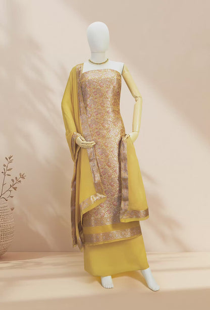 Golden Glow Modal Banarasi 3-piece Suit Set