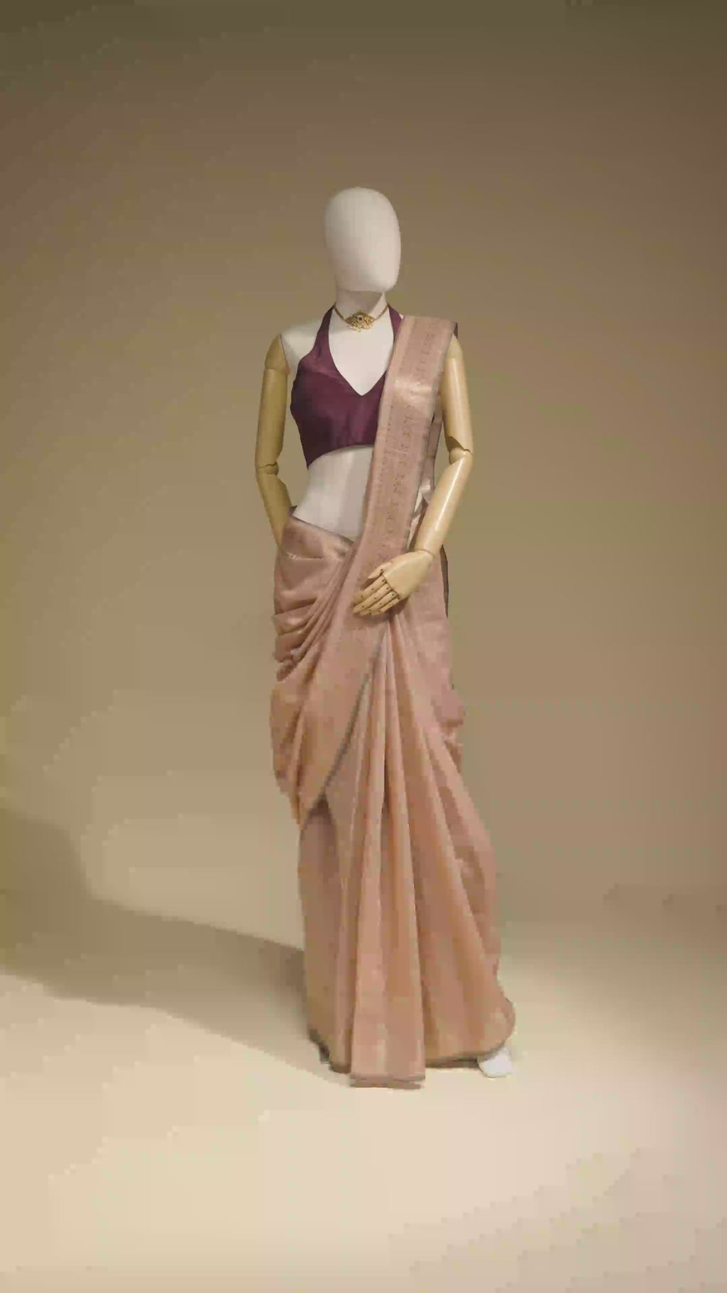 Khadi Organza Saree In Dusty Pink For A Soft And Elegant Look